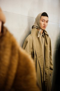 Backstage at the Hed Mayner Men’s Fall 2026 ready-to-wear show at Pitti Uomo
