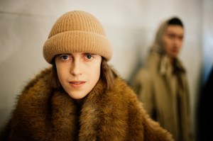 Backstage at the Hed Mayner Men’s Fall 2026 ready-to-wear show at Pitti Uomo