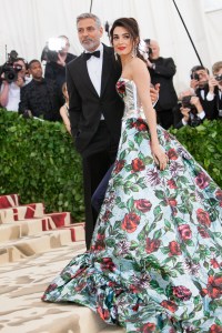 George Clooney, Amal Clooney at Heavenly Bodies: Fashion & The Catholic Imagination Costume Institute Gala at The Metropolitan Museum on May 07, 2018 in New York, New York.
