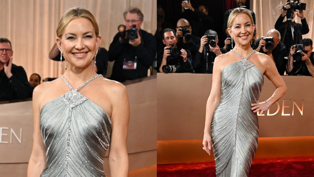 Kate Hudson in Armani at the 83rd Annual Golden Globes on Jan. 11, 2026 in Beverly Hills, Calif.