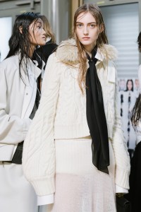 Backstage at Sacai Fall 2026 Ready-to-Wear Collection at Paris Fashion Week