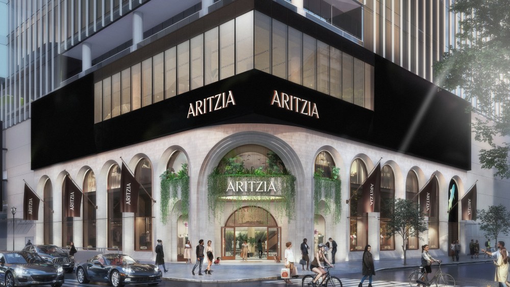 Rendering of the future Aritzia flagship in Vancøuver, Canada.