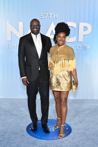 Olatunde Osunsanmi and Lorna Osunsanmi at the 57th NAACP Image Awards held at the Pasadena Civic Auditorium on February 28, 2026 in Los Angeles, California.