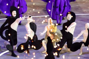 Matilda De Angelis performs during the opening ceremony of the Milano Cortina 2026 Winter Olympics.