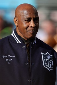 Super Bowl MVP Lynn Swann looks on prior to Super Bowl LX between the Seattle Seahawks and the New England Patriots at Levi's Stadium on February 08, 2026 in Santa Clara, California.