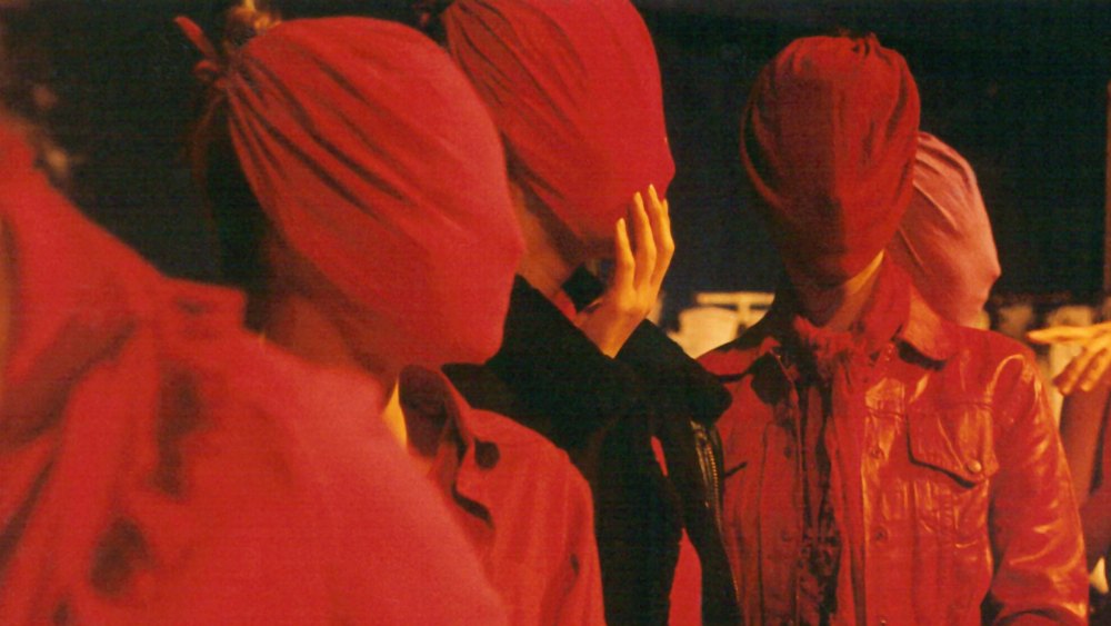 Martin Margiela often hid models' faces with stockings, as seen here at the fall-winter 1995 show.