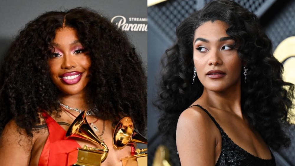 Sza and Olivia Dean at the 2026 Grammy Awards.