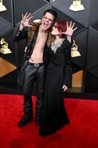 YUNGBLUD and Sharon Osbourne at the 68th GRAMMY Awards held at the Crypto.com Arena on February 01, 2026 in Los Angeles, California.