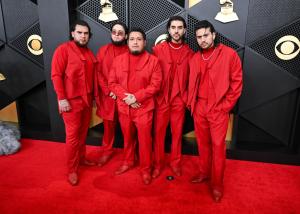 José "Pelón" García, Khrystian Ramos, Samuel Jaimez, Moises Lopez and Jesus Ortiz Paz at the 68th GRAMMY Awards held at the Crypto.com Arena on February 01, 2026 in Los Angeles, California.