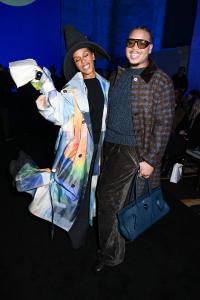 June Ambrose and Scot Louie at the Prabal Gurung fashion show as part of RTW Fall 2026 on February 14, 2026 in New York, New York.