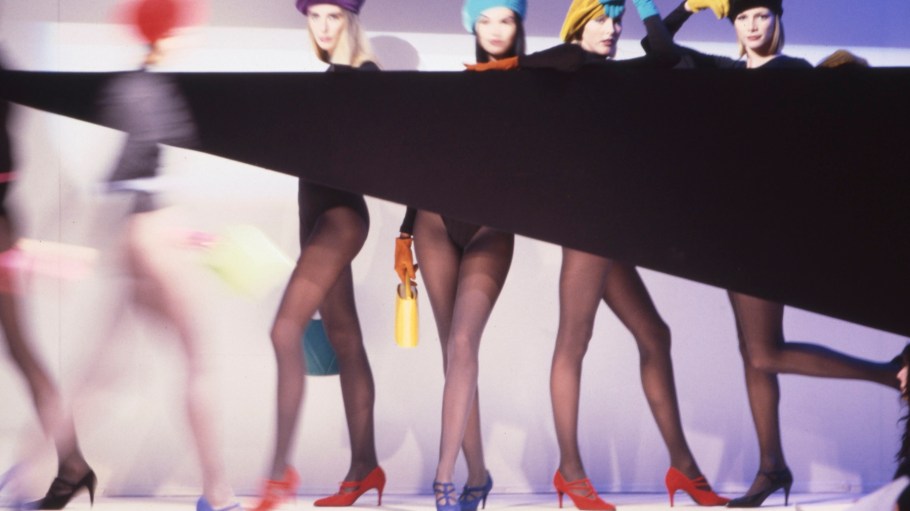 A model walks the runway at the Wolford fashion show in February 2, 1993 in Paris, France.
