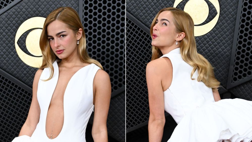 Addison Rae channels Marilyn Monroe in a custom white Alaïa dress on the 68th Grammy Awards red carpet in Los Angeles on Sunday night.