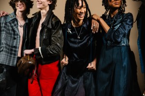Backstage at the Coach Fall 2026 ready-to-wear show at New York Fashion Week.