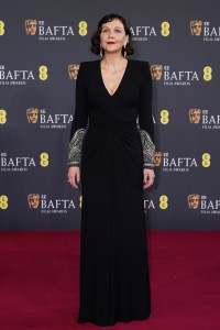 LONDON, ENGLAND - FEBRUARY 22: Maggie Gyllenhaal attends the EE BAFTA Film Awards 2026 at The Royal Festival Hall on February 22, 2026 in London, England. (Photo by Dominic Lipinski/Getty Images)