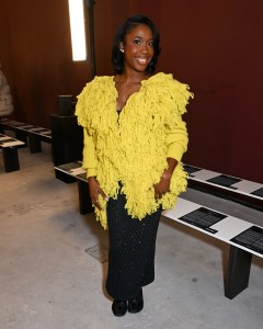 Shelly-Ann Fraser-Pryce at the Diotima fashion show as part of RTW Fall 2026 on February 14, 2026 in New York, New York.