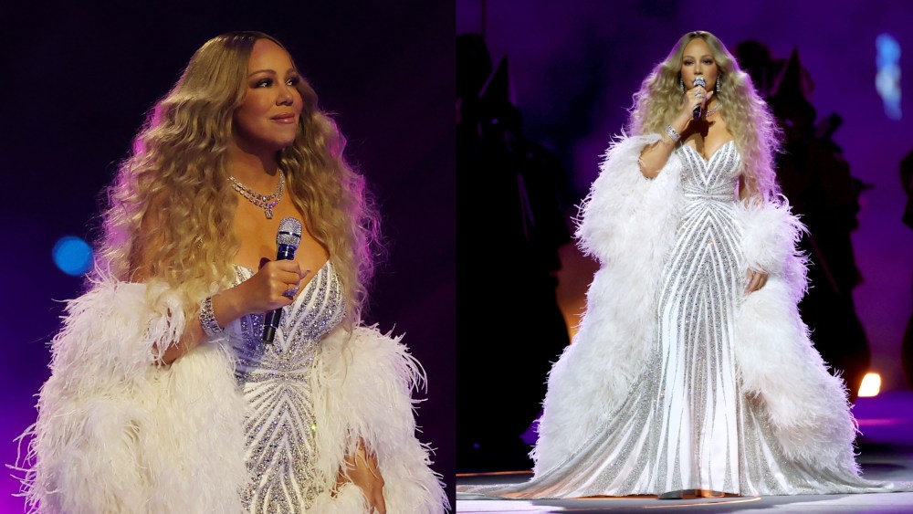 Mariah Carey performs in Cavalli by Puglisi during the opening ceremony of the Milano Cortina 2026 Winter Olympics at San Siro Stadium on Feb. 6 in Milan, Italy.