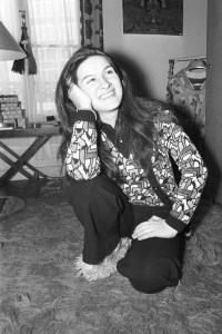 Accessories and jewelry designer Paloma Picasso in the 1970's, constructing pieces within her studio