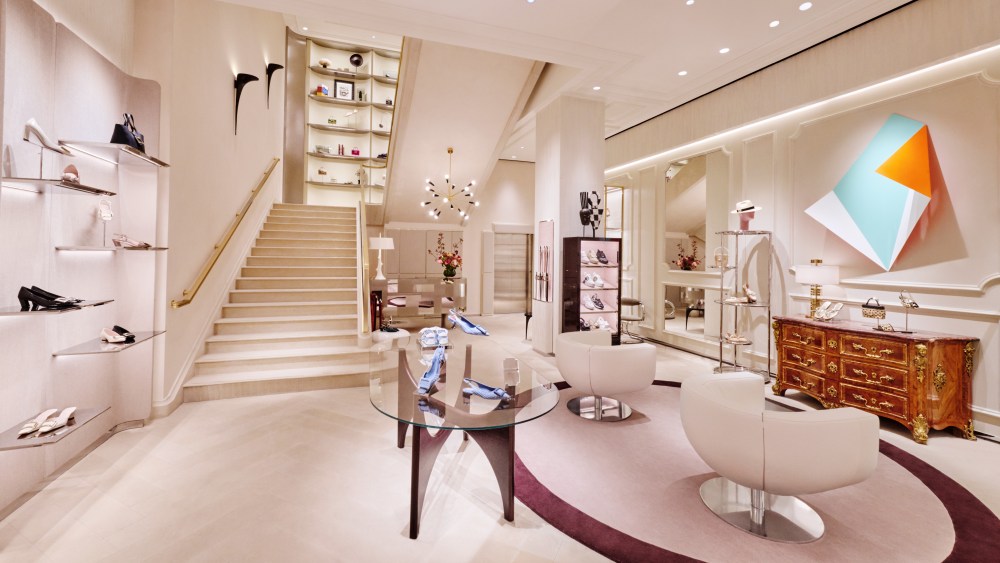The interior of the new Roger Vivier boutique in Paris