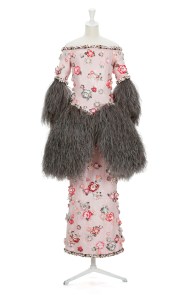 A couture dress by Karl Lagerfeld for Chanel for spring 2019 on show at the Palais Galliera