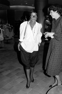 Liz Claiborne (C) attends a party at Saks Fifth Avenue in New York City on July 29, 1981.