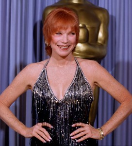 Shirley MacLaine backstage at the Academy Awards Show, 1987.