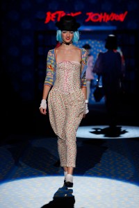A model on the runway at Betsey Johnson's spring 2009 show at Bryant Park Tent. (Photo by Fairchild Archive/Penske Media via Getty Images)