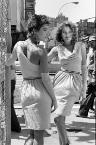 Models pose in looks from the Betsey Johnson Fall 1983 Ready to Wear collection, on July 22, 1983, in New York City. (Photo by Fairchild Archive/WWD/Penske Media via Getty Images)