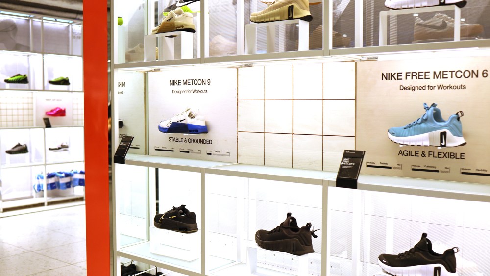 Nike display, NYC store, April 3, 2025.