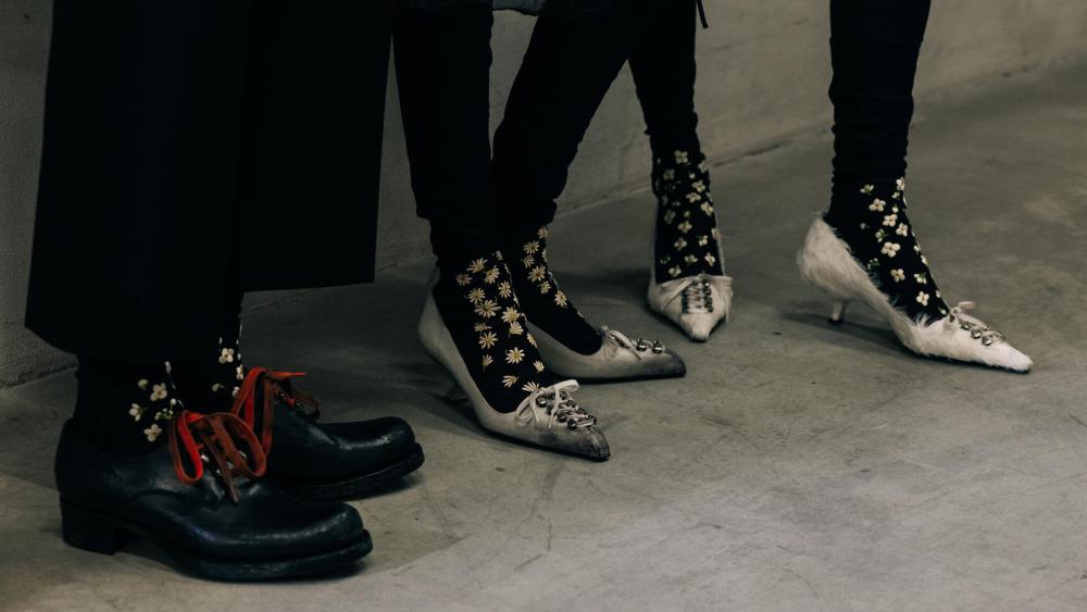 Backstage at the Prada fashion show as part of Milan Fashion Week Fall 2026 on February 26, 2026 in Milan, Italy.