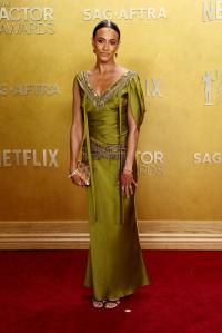 Alexandra Metz at the 32nd Annual Actor Awards Presented by SAG-AFTRA held at Shrine Auditorium and Expo Hall on March 01, 2026 in Los Angeles, California.