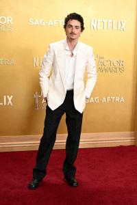 Timothée Chalamet at The 32nd Annual Actor Awards Presented by SAG-AFTRA held at the Shrine Auditorium and Expo Hall on March 01, 2026 in Los Angeles, California.