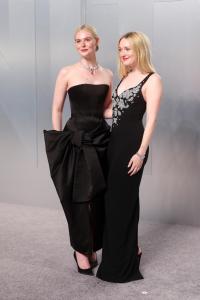 Elle Fanning and Dakota Fanning at the 2026 Vanity Fair Oscar Party held at the Los Angeles County Museum of Art on March 15, 2026 in Los Angeles, California.