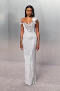 Simone Ashley at the 2026 Vanity Fair Oscar Party held at the Los Angeles County Museum of Art on March 15, 2026 in Los Angeles, California.