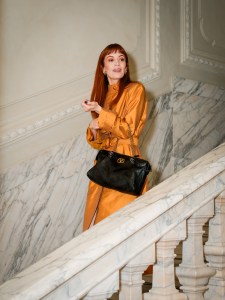Britt Lower getting ready for the Valentino Fall 2026 Show in Rome