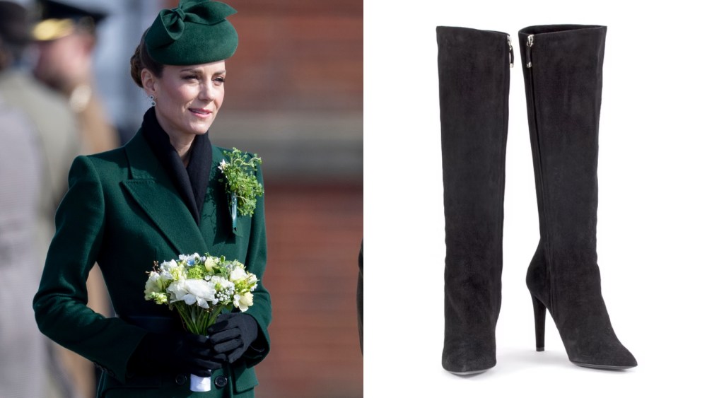 Catherine, Princess of Wales, Colonel, Irish Guards, visits the regiment at the St. Patrick's Day Parade at Mons Barracks on Tuesday in Aldershot, England.