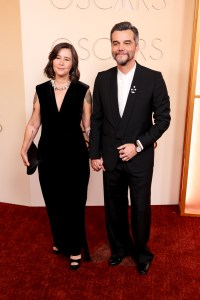 Sandra Delgado and Wagner Moura at the 98th Annual Oscars held at Dolby Theatre on March 15, 2026 in Hollywood, California.