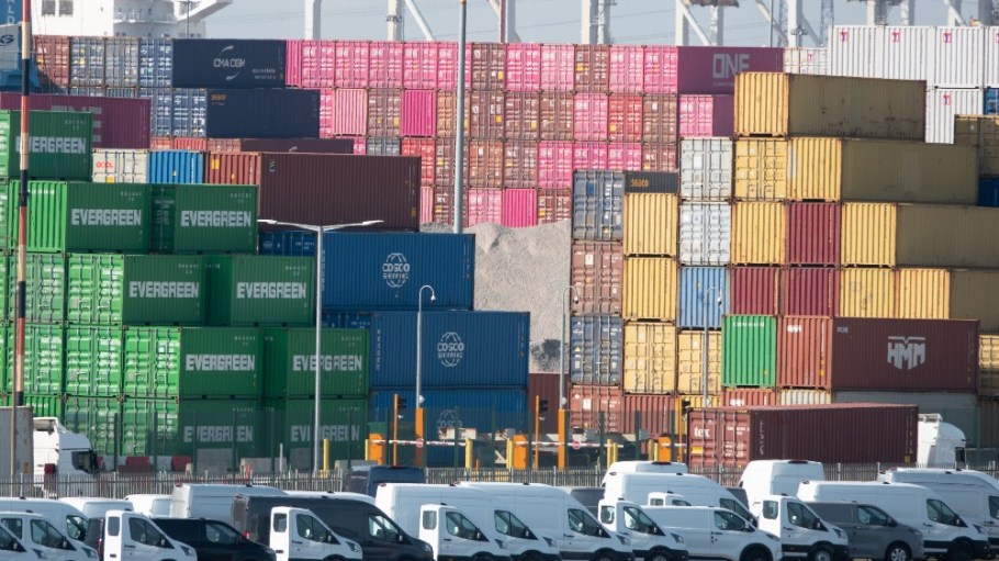 The Port of Southampton docks on Feb. 25, 2026 in Southampton, England.