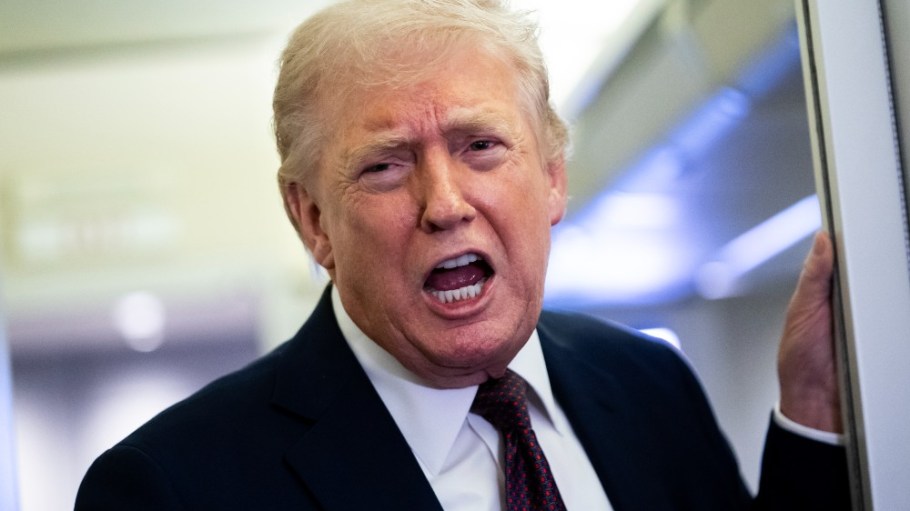 President Donald Trump aboard Air Force One on March 15.