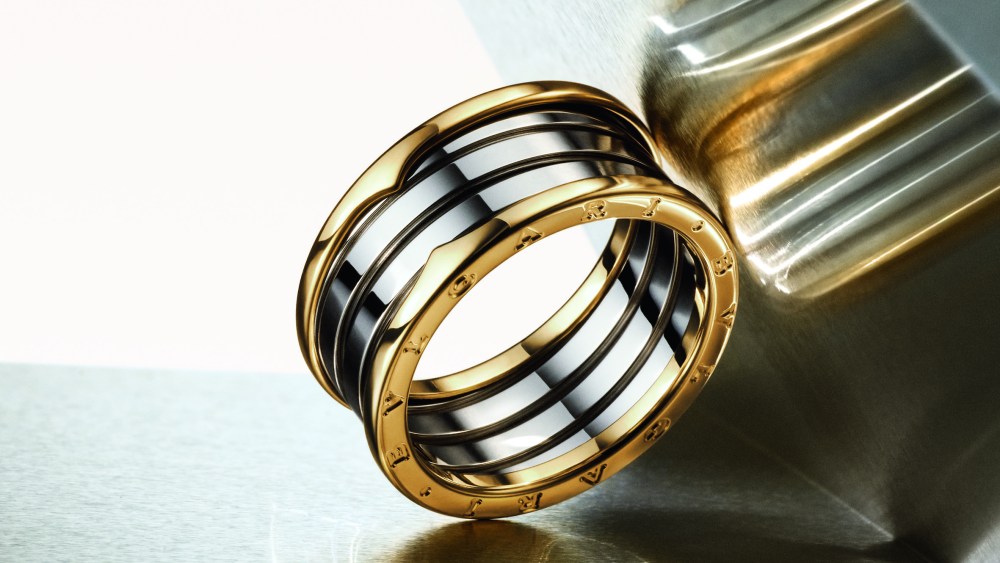 Ring: B.zero1 Gold&Steel four- band ring in 18 kt yellow gold and stainless steel.