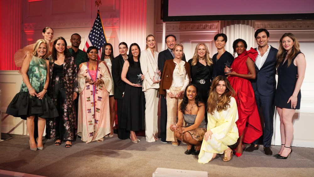 NEW YORK, NEW YORK - APRIL 16: Attendees pose onstage at the FGI 30th Anniversary Rising Star Awards at 583 Park Avenue on April 16, 2026 in New York City. (Photo by Jared Siskin/Patrick McMullan via Getty Images)