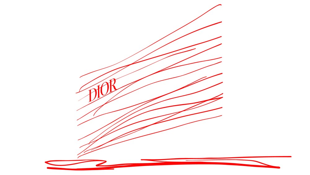 An illustration by Japanese architect Sou Fujimoto for the House of Dior Shinsaibashi store in Osaka, Japan.