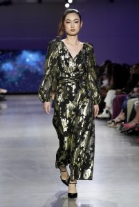 A model walks the runway wearing a look by Nicole Miller during LIM College's 81st Annual Fashion Show "Global Fashion Fusion" at The Glasshouse on April 10, 2026 in New York City.