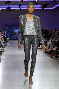 A model walks the runway wearing a look by Nicole Miller during LIM College's 81st Annual Fashion Show "Global Fashion Fusion" at The Glasshouse on April 10, 2026 in New York City.