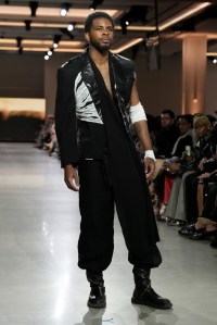 A model walks the runway wearing a look by LIM student designer Sable Borum during LIM College's 81st Annual Fashion Show "Global Fashion Fusion" at The Glasshouse on April 10, 2026 in New York City.