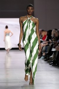 A model walks the runway wearing items available in Amazon Fashion stores during LIM College's 81st Annual Fashion Show "Global Fashion Fusion" at The Glasshouse on April 10, 2026 in New York City.