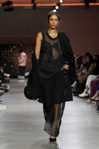 A model walks the runway wearing a look by ESMOD France student designer Lou Biemonte during LIM College's 81st Annual Fashion Show "Global Fashion Fusion" at The Glasshouse on April 10, 2026 in New York City.