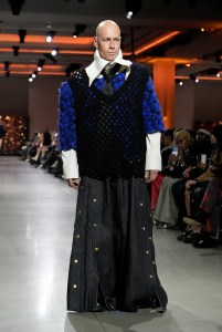 A model walks the runway wearing a look by ESMOD France student designer Lou Biemonte during LIM College's 81st Annual Fashion Show "Global Fashion Fusion" at The Glasshouse on April 10, 2026 in New York City.