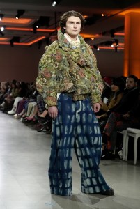 A model walks the runway wearing a look by ESMOD France student designer Clara Pontille during LIM College's 81st Annual Fashion Show "Global Fashion Fusion" at The Glasshouse on April 10, 2026 in New York City.