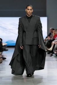 A model walks the runway wearing a look by ESMOD France student designer Nathan Vandenberghe during LIM College's 81st Annual Fashion Show "Global Fashion Fusion" at The Glasshouse on April 10, 2026 in New York City.