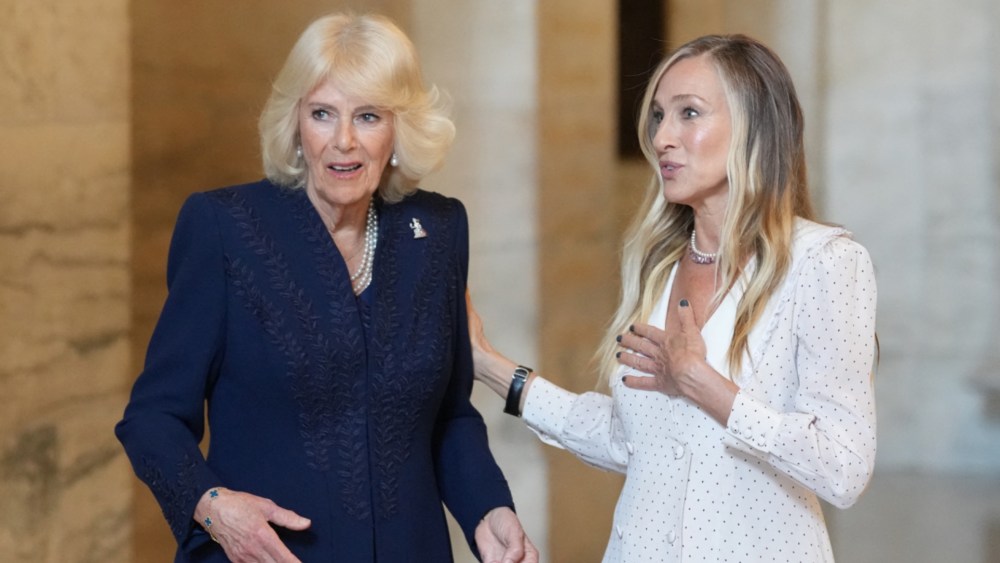Sarah Jessica Parker and Queen Camilla at the New York Public Library.